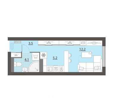 квартира г Екатеринбург Уральская Центральный ЖК «Азина 16» жилрайон фото 1
