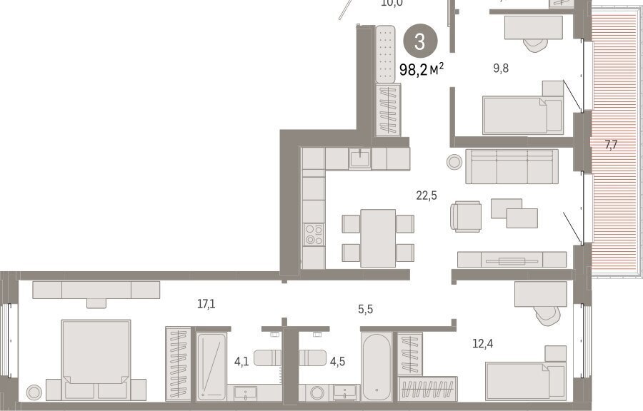 квартира г Тюмень жилой комплекс На Минской фото 2