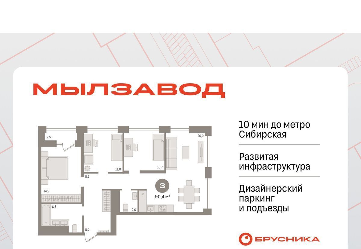 квартира г Новосибирск Сибирская ЖК Мылзавод фото 1