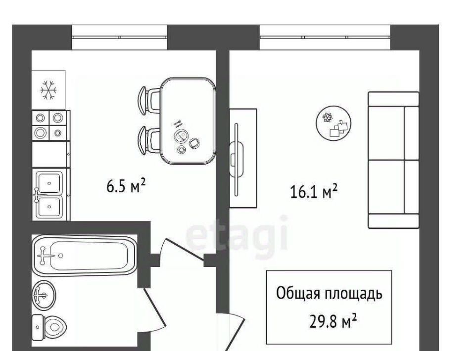 квартира г Новосибирск Речной вокзал ул Грибоедова 33 фото 2