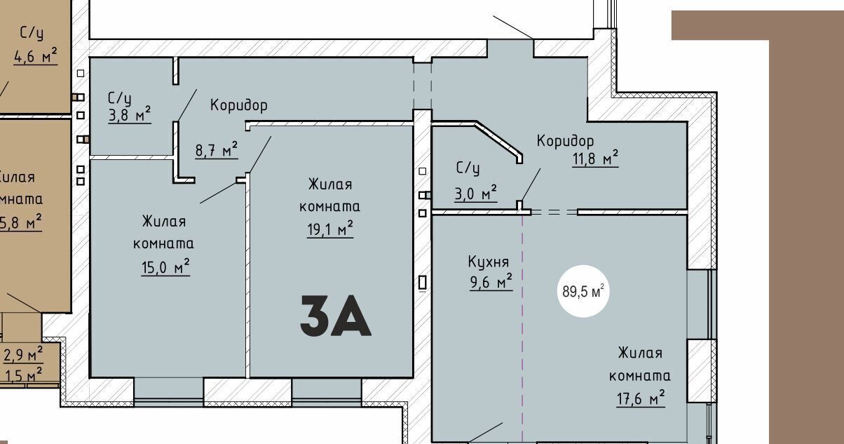 квартира г Тольятти р-н Автозаводский 14А кв-л фото 3