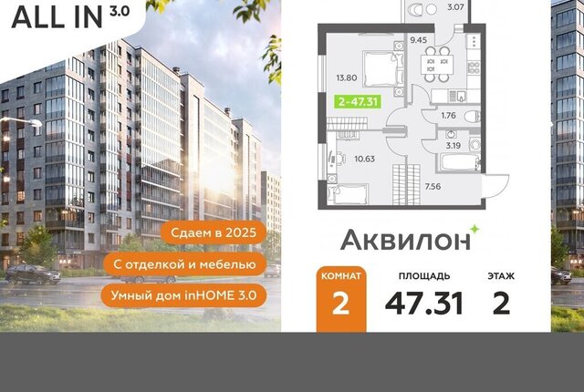 квартира пр-кт Старорусский 13к/1 ЖК All inclusive метро Купчино фото