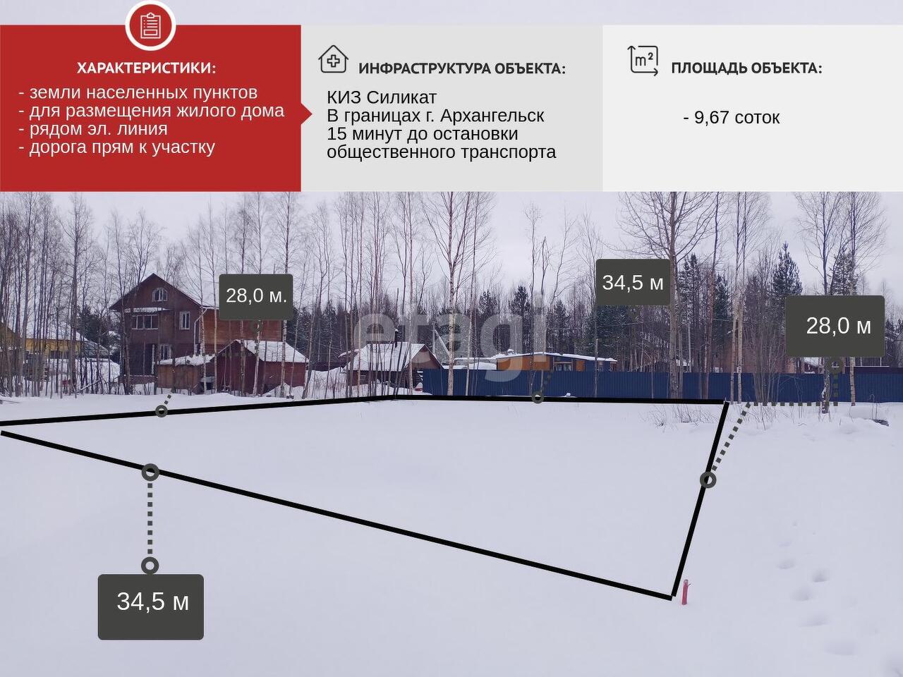 земля г Архангельск КИЗ Силикат 2-я линия р-н округ Варавино-Фактория фото 2