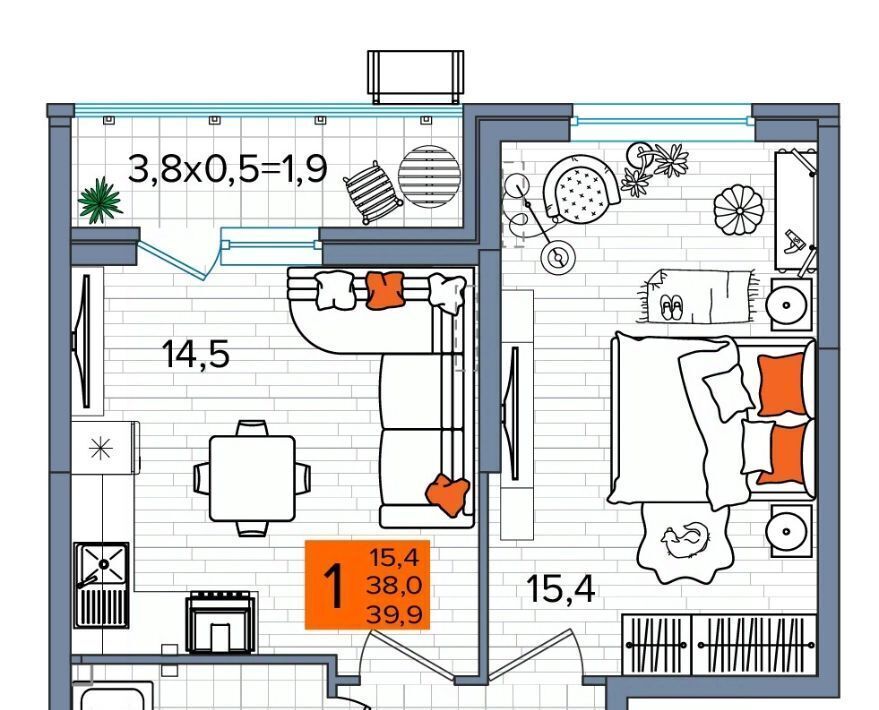 квартира г Краснодар р-н Прикубанский ул им. Константина Гондаря 98к/1 фото 1
