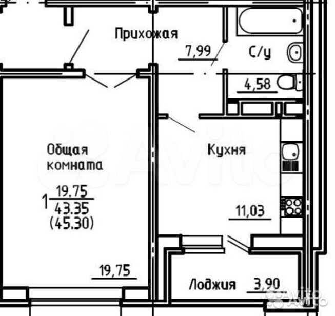 квартира г Брянск р-н Советский ул Крахмалева 55 фото 19