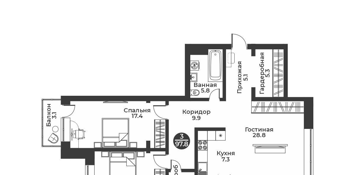квартира г Абакан ул Генерала Тихонова 7 фото 1