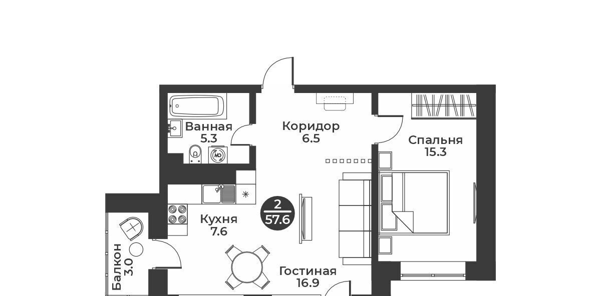 квартира г Абакан ул Генерала Тихонова 7 фото 1