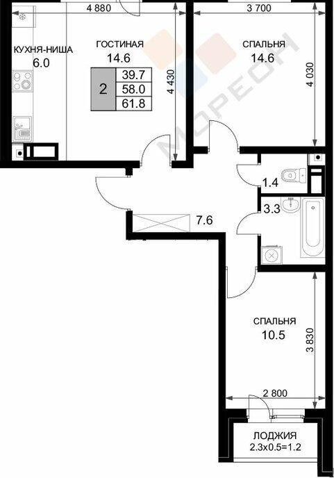 квартира г Краснодар ул им. Героя Ростовского 8к/3 фото 1