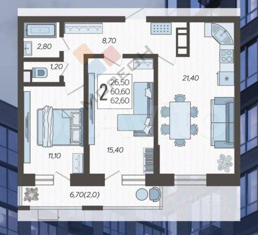 квартира г Краснодар ул им. Грибоедова 12 фото 13