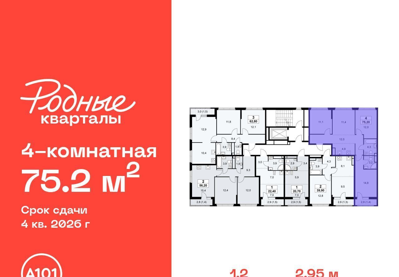 квартира г Щербинка ЖК «Родные кварталы» 2 Филатов Луг фото 2