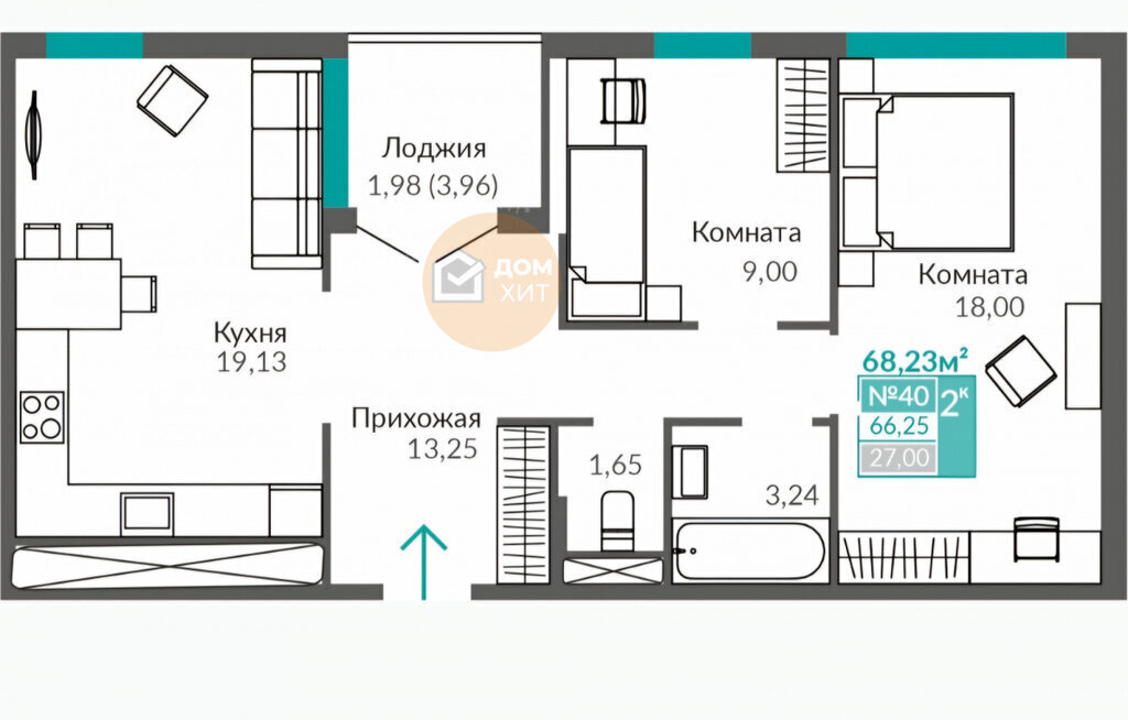 квартира г Симферополь р-н Киевский ул Никанорова 1 фото 4