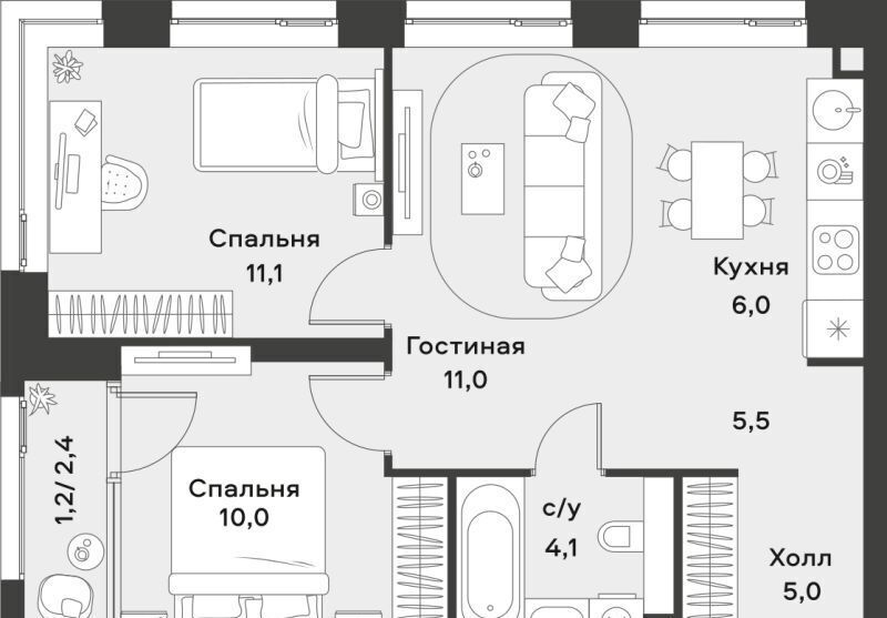 квартира г Москва метро Спартак ЖК Алиа 4-я оч., Ривер 1 блок фото 1