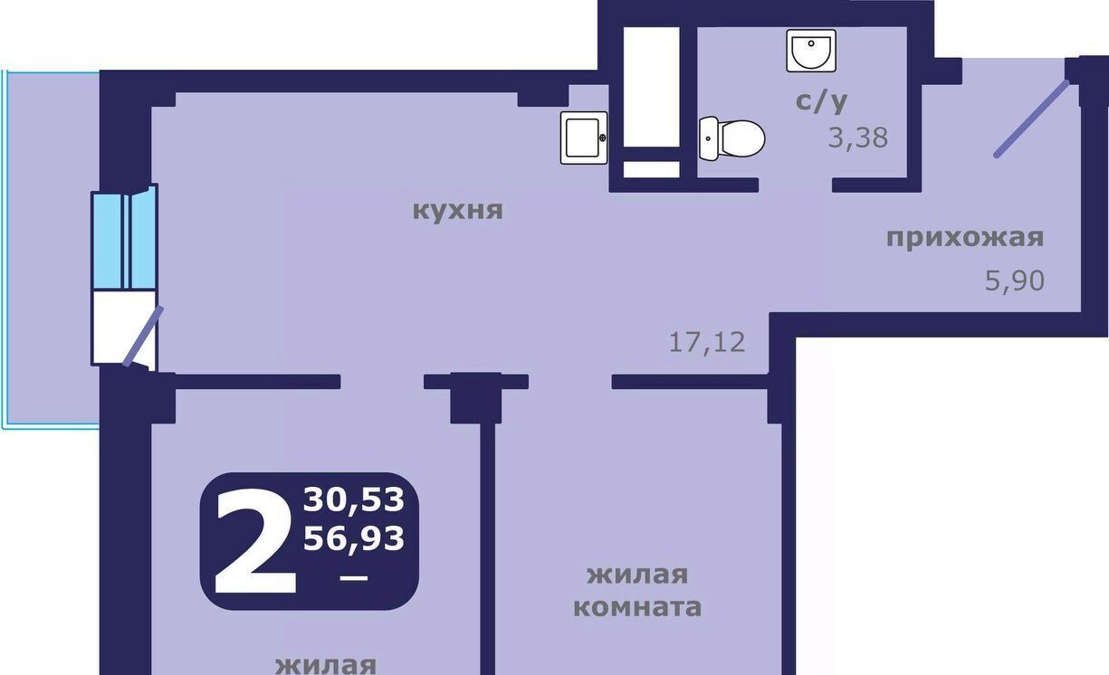 квартира г Красноярск р-н Ленинский ул Шевченко 1 фото 1