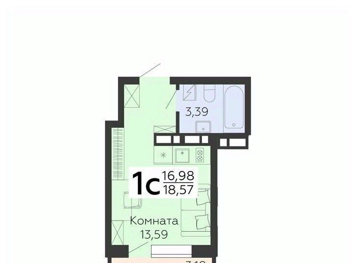 квартира г Воронеж р-н Коминтерновский ул 45 стрелковой дивизии 117 фото 1