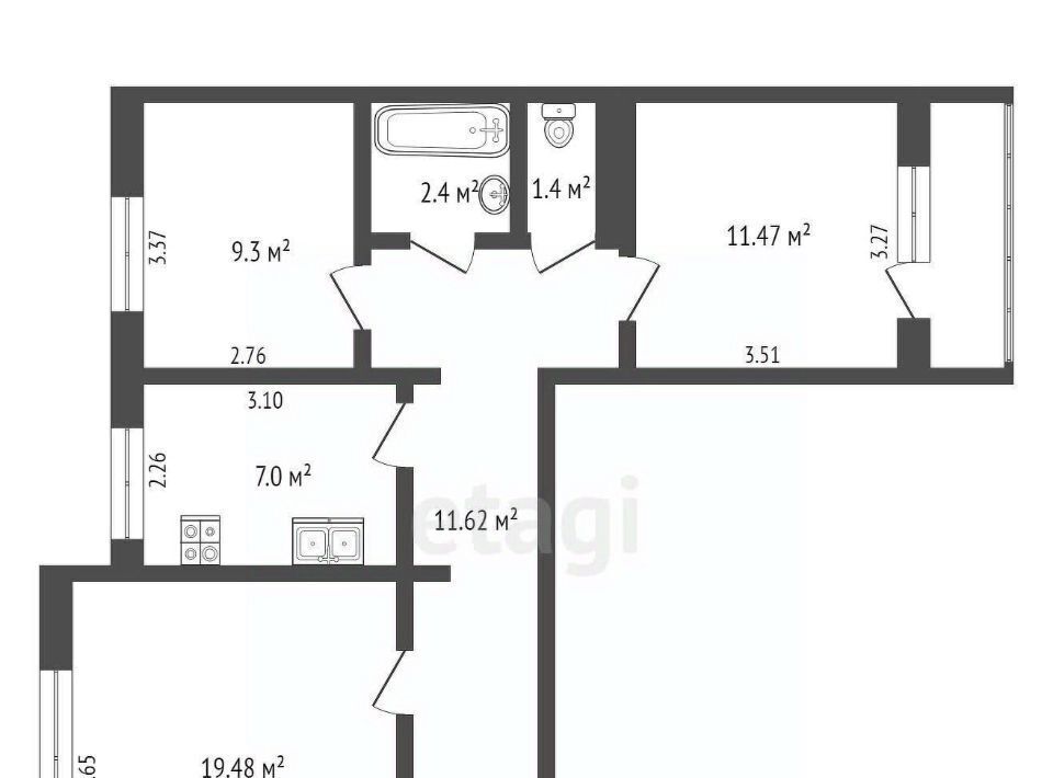 квартира г Усинск ул Воркутинская 5 фото 2