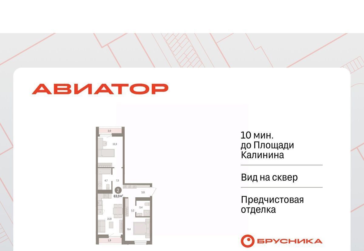 квартира г Новосибирск р-н Заельцовский Заельцовская ул Аэропорт 88 фото 1