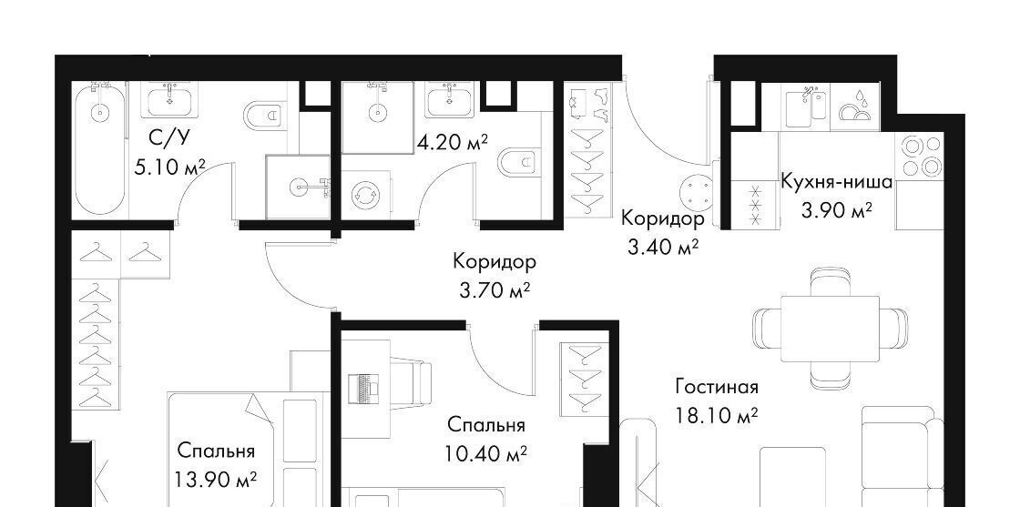 квартира г Москва метро Белорусская САО Северный Беговой ЖК Слава фото 2