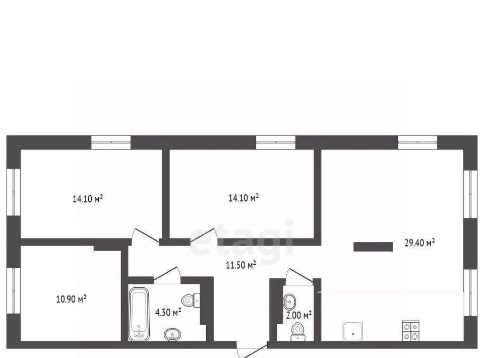квартира г Тюмень р-н Центральный ул Новгородская 14 фото 2