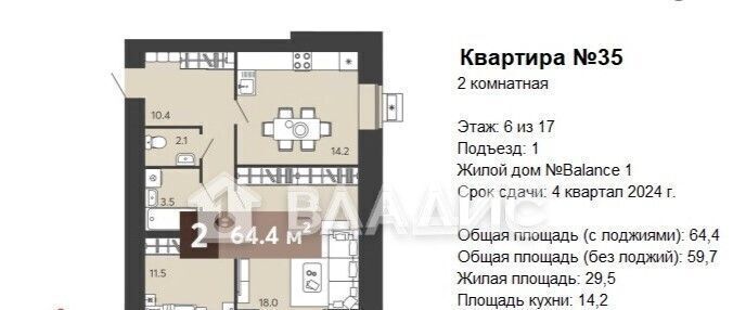 квартира г Пенза р-н Октябрьский ул Серпуховская с 1 фото 2
