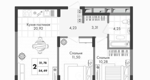 квартира г Краснодар р-н Прикубанский ул им. генерала Брусилова 1/1 5 лит фото 1