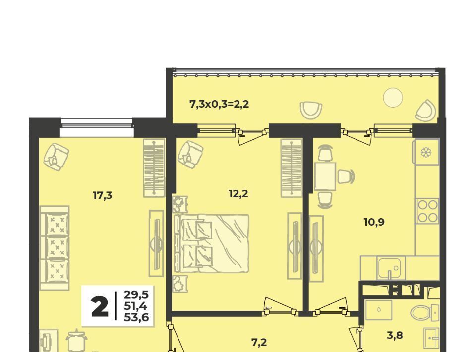 квартира г Краснодар р-н Прикубанский ул им. генерала Корнилова 1к/3 фото 1