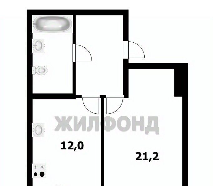 квартира г Новосибирск Заельцовская ул Богдана Хмельницкого 19/3 фото 12