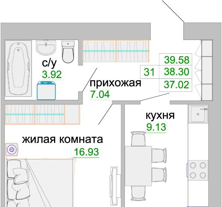 квартира р-н Зеленоградский г Зеленоградск ул Тургенева 16ак/2 фото 1