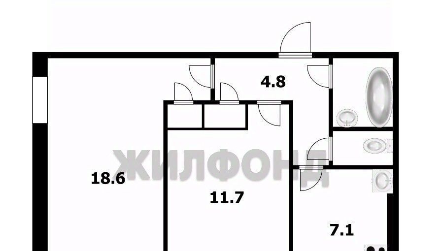 квартира г Новосибирск Речной вокзал Академгородок ул Терешковой 12 фото 1