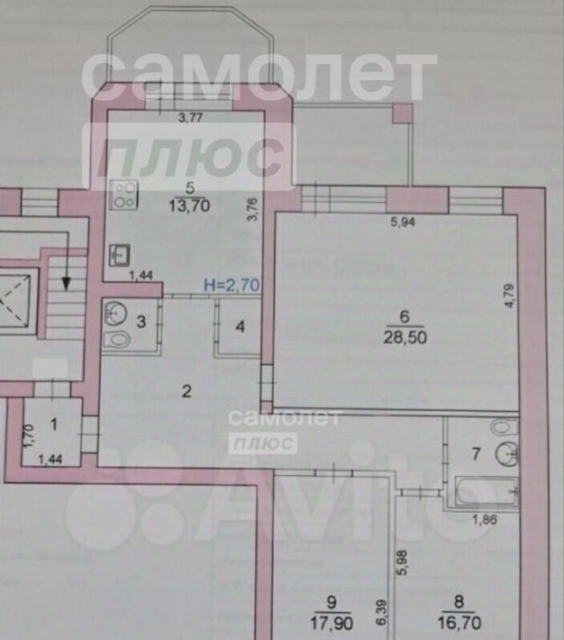 квартира г Волгоград р-н Советский ул им. Тулака 8/1 фото 6