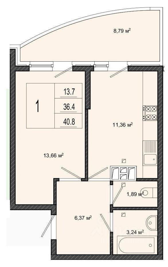 квартира г Краснодар ул им. Адмирала Крузенштерна 5к/2 ЖК Red777 фото 1