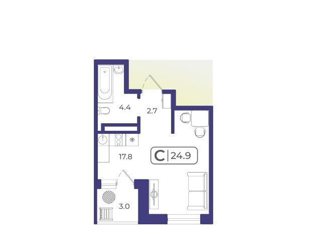 квартира г Тюмень р-н Ленинский ул Дамбовская 29 корп. 2 фото 2