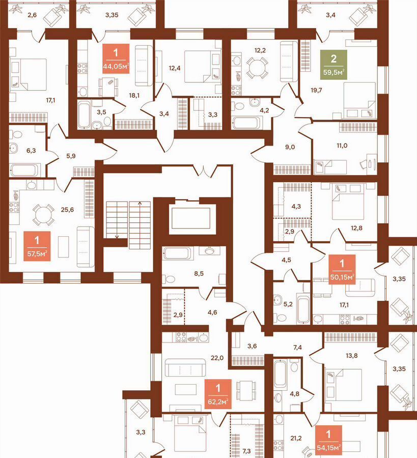 квартира г Курган Центральный ул Аргентовского 125 фото 5