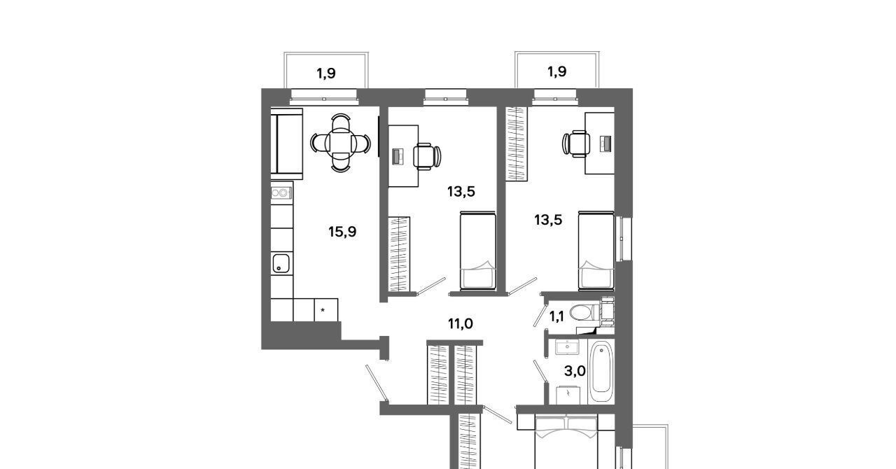 квартира г Сургут 30А, 30А мкр фото 1