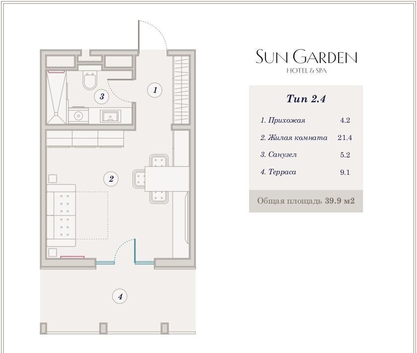 квартира р-н Анапский г Анапа ул Железнодорожная 2 SunGarden Hotel&SPA фото 1