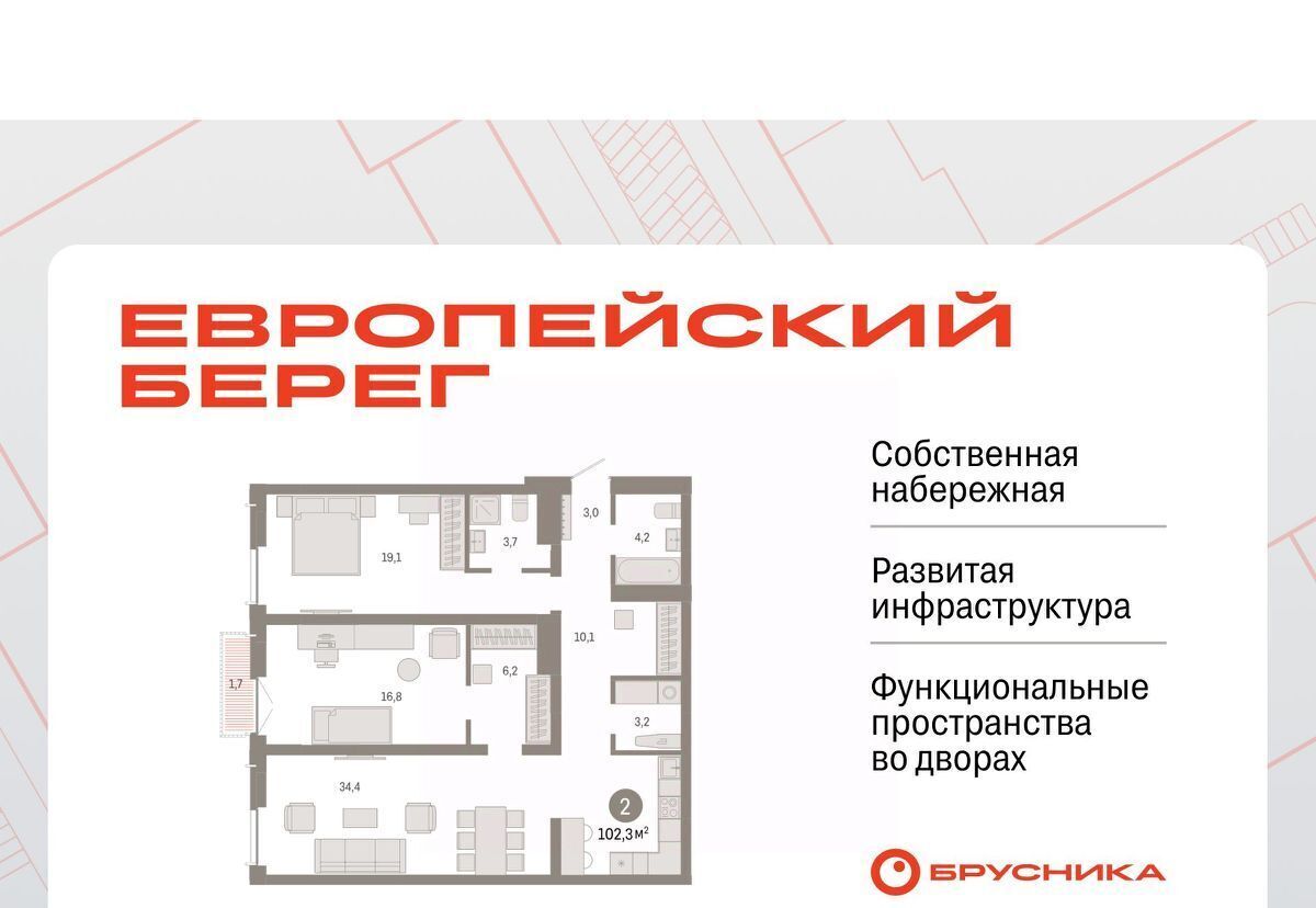 квартира г Новосибирск р-н Октябрьский микрорайон «Евроберег» Европейский Берег мкр фото 1