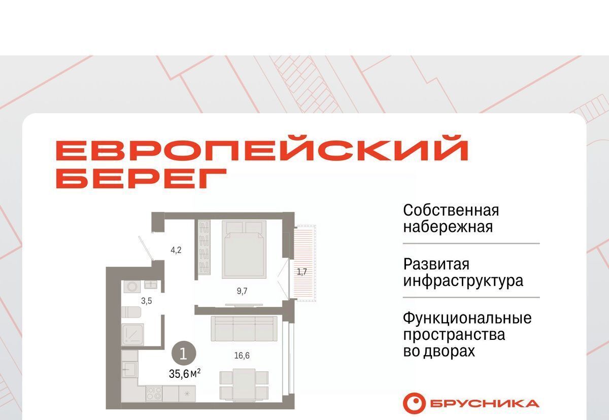 квартира г Новосибирск р-н Октябрьский микрорайон «Евроберег» Европейский Берег мкр фото 1