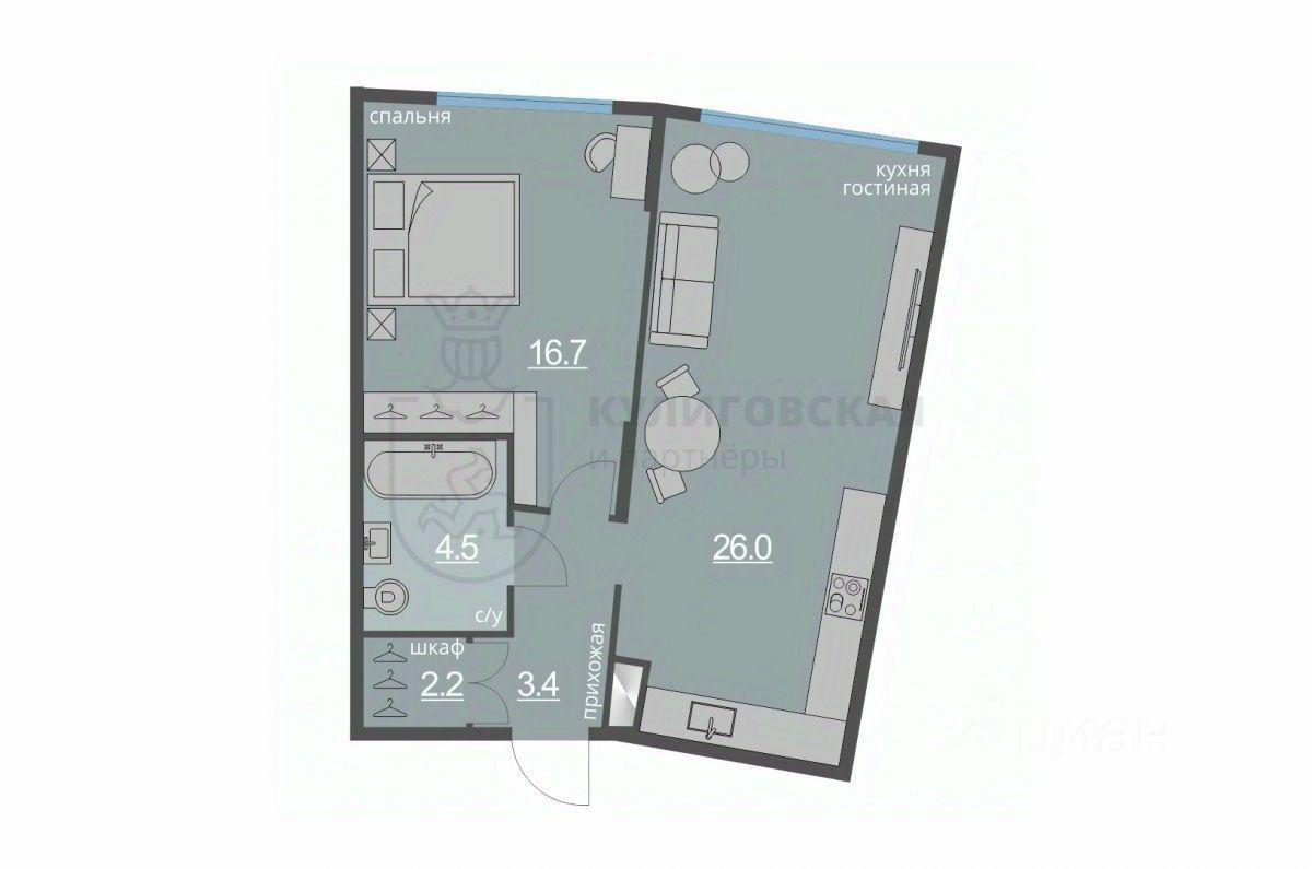 квартира г Екатеринбург р-н Октябрьский ул Машинная 1в/2 ЖК Clever park фото 22