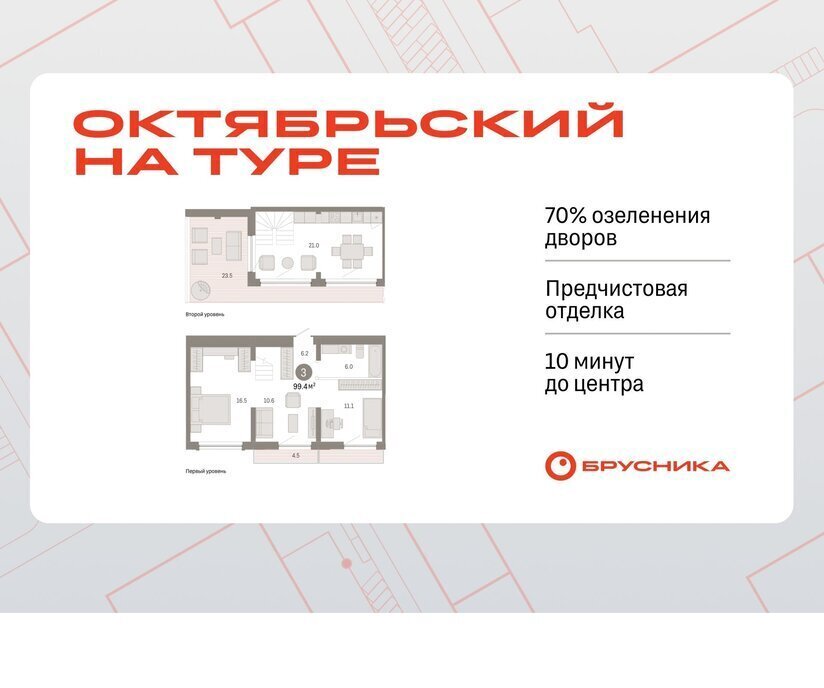 квартира г Тюмень ЖК «Октябрьский на Туре» фото 1