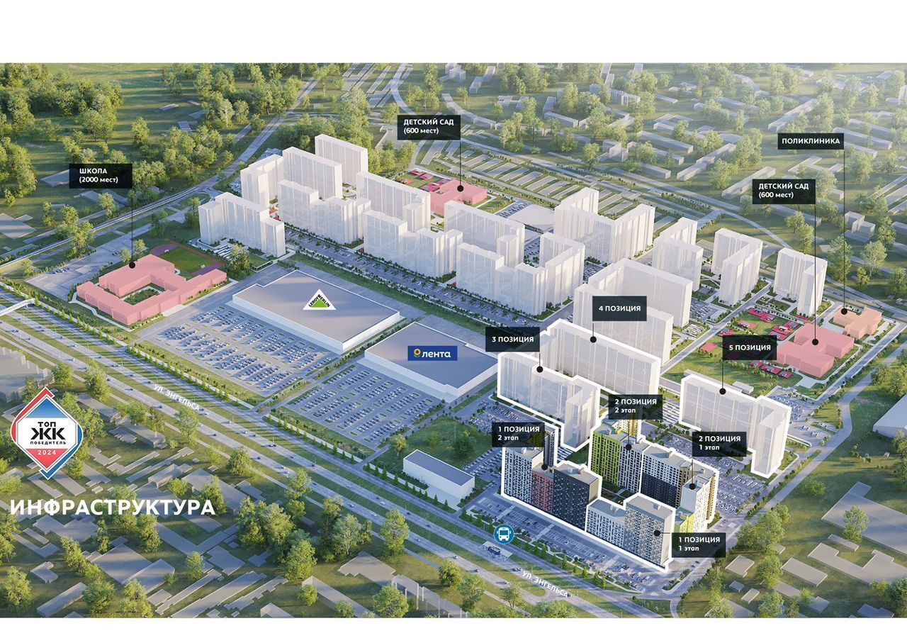 квартира г Курск р-н Сеймский ул Энгельса 115 ЖК «Инстеп.Сити» поз. 5 фото 30