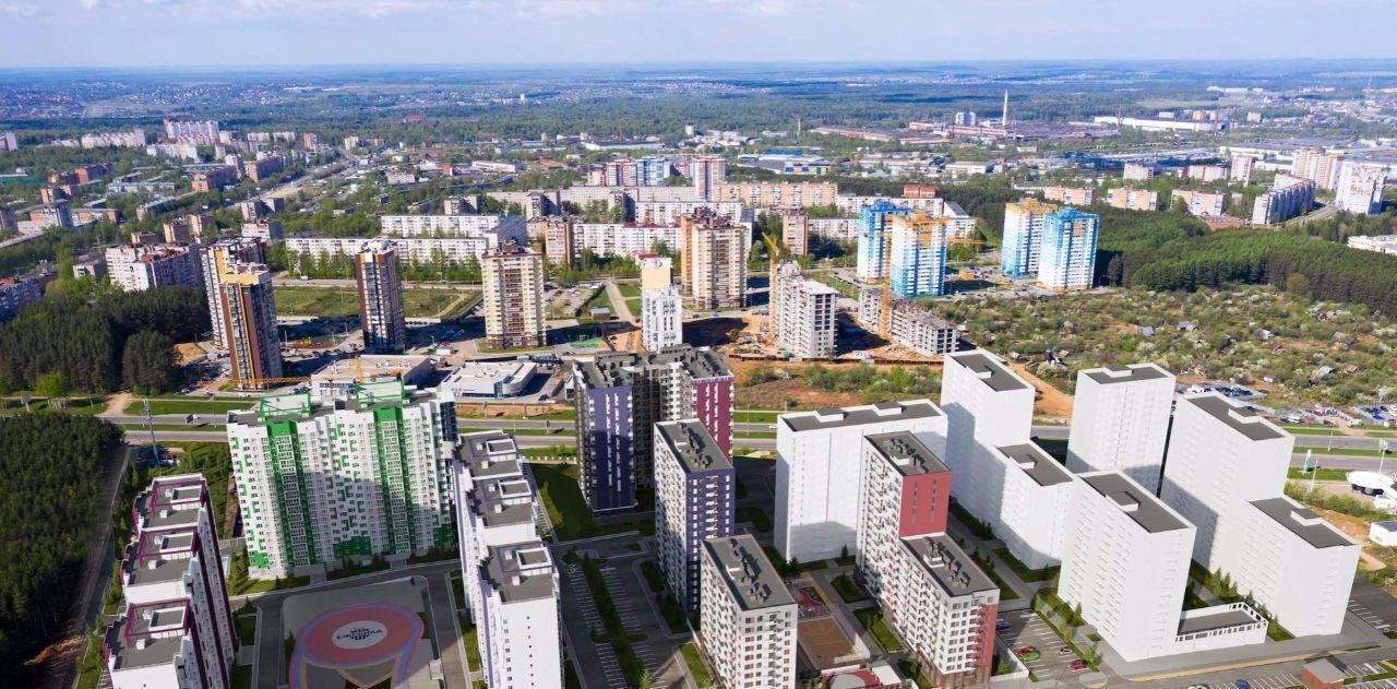 квартира г Ижевск р-н Индустриальный Культбаза ЖК «Ежевика» 10 жилрайон, 8-й мкр фото 3