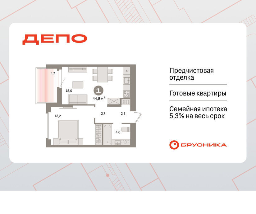 квартира г Екатеринбург р-н Железнодорожный Старая Сортировка Уралмаш ЖК Квартал Депо жилой район Сортировочный фото 1