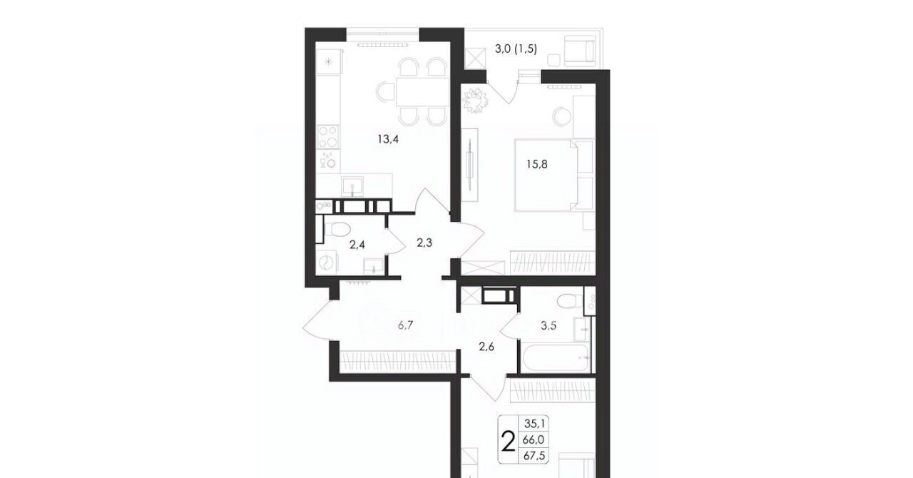 квартира г Воронеж р-н Центральный ул Загоровского 5/3 фото 1