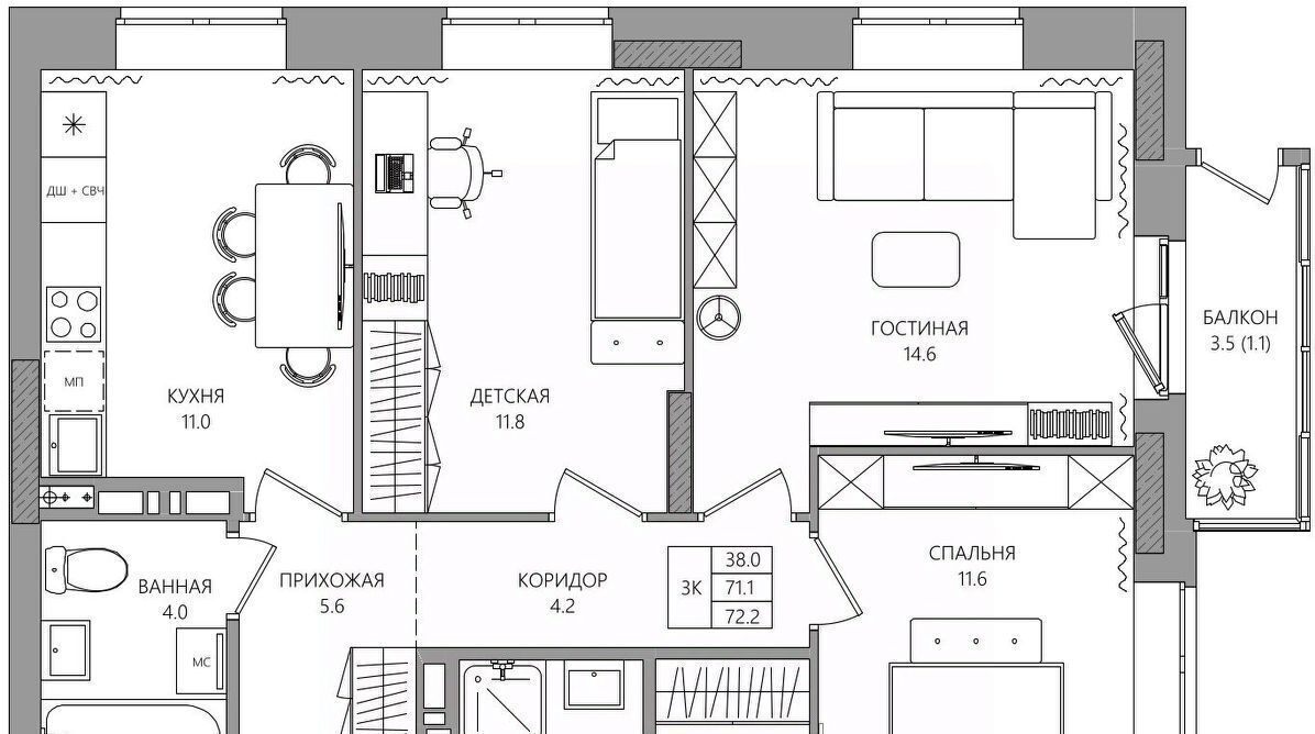 квартира г Пермь р-н Дзержинский пр-кт Парковый 36в фото 1