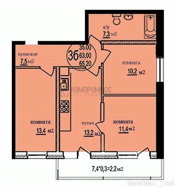 квартира г Краснодар р-н Прикубанский ул им. Евгении Жигуленко 7/1 фото 2