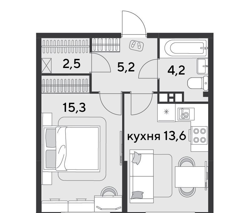 квартира г Краснодар р-н Прикубанский ЖК «Парк Победы» фото 3