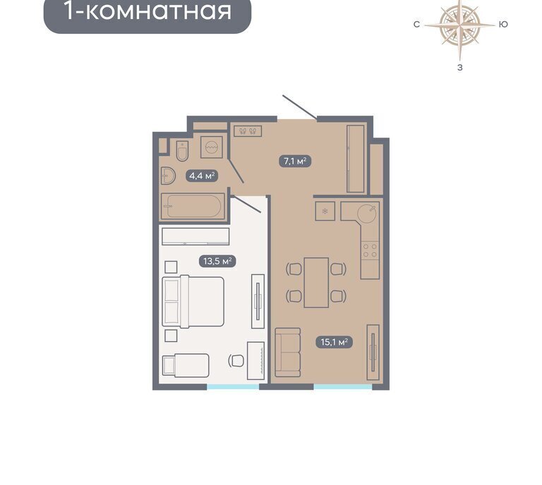 квартира г Нижний Новгород р-н Советский Горьковская ул Артельная 15к/3 ЖК «Квартет» фото 1