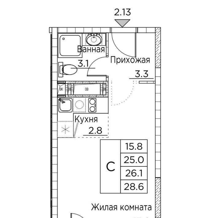 квартира г Владивосток р-н Ленинский ул Расула Гамзатова 7к/3 фото 1