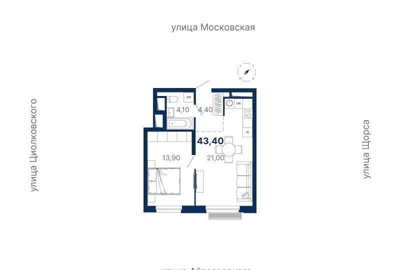 квартира г Екатеринбург р-н Ленинский Чкаловская ул Циолковского 4 ЖК «Парк Столиц» фото 1
