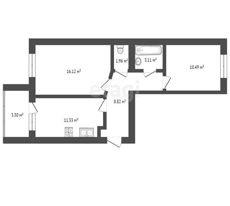 квартира г Йошкар-Ола с Семеновка ул Молодежная 15 фото 1