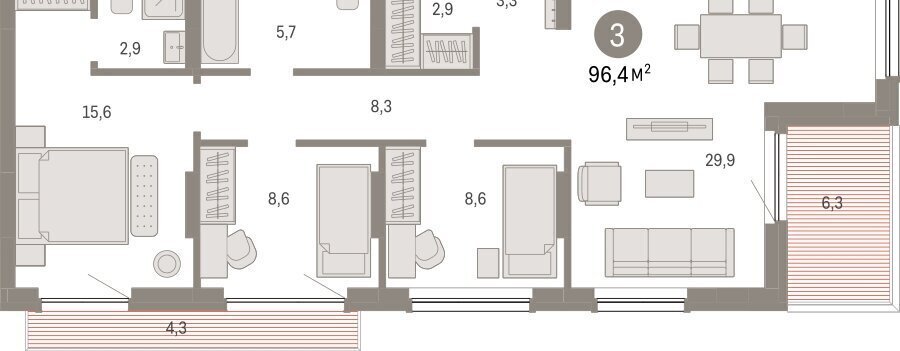 квартира г Новосибирск р-н Заельцовский квартал № 5 Заельцовская ЖК «Лебедевский» фото 2